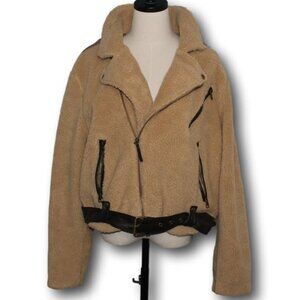 POLO Ralph Lauren Cropped Pilot Jacket Faux Sherpa Women's XL NWT $398